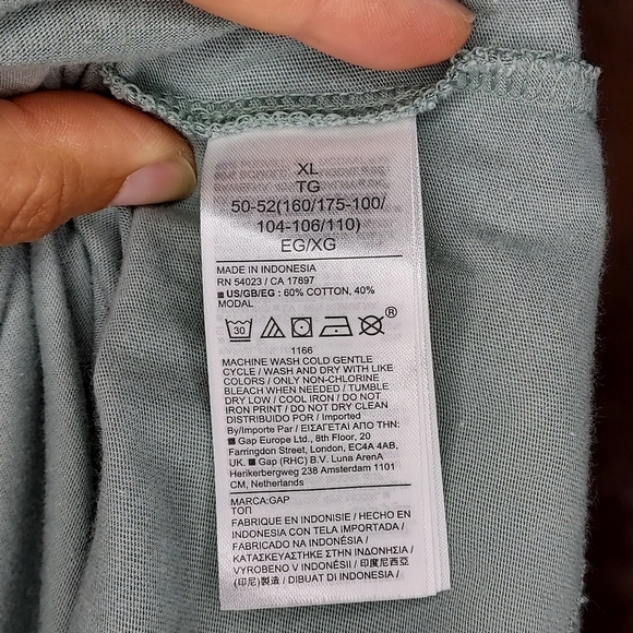GAP graphic tee tshirt crew neck short sleeve teal turquoise blue peach XL - Picture 6 of 8